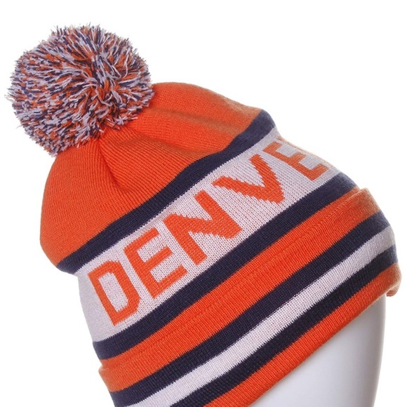 Men’s ORANGE & BLUE BEENIE POM HAT *NWT* - Picture 2 of 2